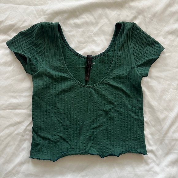 Urban Outfitters Green Ribbed Top - Picture 1 of 2
